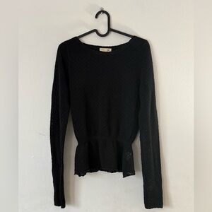 ModCloth Pointelle Knit Peplum Top